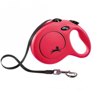 FLEXI Rollleine New CLASSIC Gurt - 8m, bis 50 kg - Rot