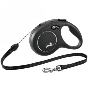FLEXI Rollleine New CLASSIC Seil - 8m, bis 12 kg - Schwarz
