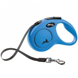 FLEXI Rollleine New CLASSIC Gurt - 5m, bis 15 kg - Blau