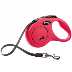 FLEXI Rollleine New CLASSIC Gurt - 5m, bis 15 kg - Rot