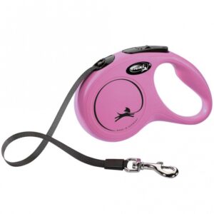 FLEXI Rollleine New CLASSIC Gurt - 5m, bis 15 kg - Pink