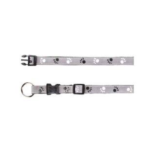Trixie Halsband Silver Reflect - Pfotenmotiv - 30-45 cm / 15mm