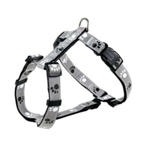 Trixie Geschirr Silver Reflect - Pfotenmotiv - 52?75 cm / 25mm