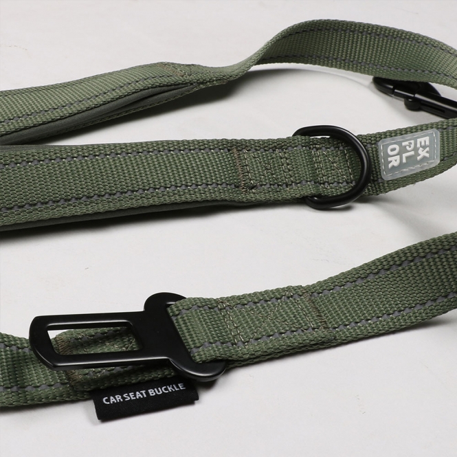 Duvoplus EXPLOR Ultimate Fit On-The-Road-Leine Classic - Undercover Green - 130 cm - 16mm – Bild 4