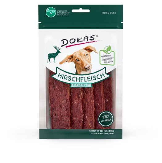 Dokas Dog Snack Hirschfleisch getrocknet 60 g