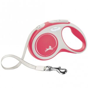FLEXI Rollleine New COMFORT Gurt - 5m, bis 15 kg - rot