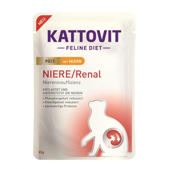 Kattovit PB Feline Niere/Renal Pate mit Huhn 85 g