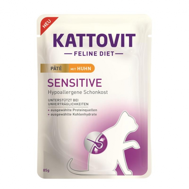 Kattovit PB Feline Sensitive Pate mit Huhn 85 g