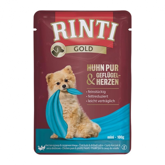 Rinti PB Gold Huhn Pur & Geflügelherzen 100 g