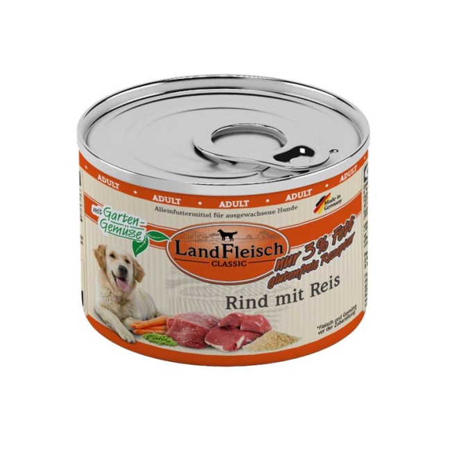 Landfleisch Dog Classic Rind mit Reis & Gartengemüse extra mager 195 g