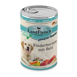 Landfleisch Dog Classic Rinderherzen mit Reis & Gartengemüse - 400 g