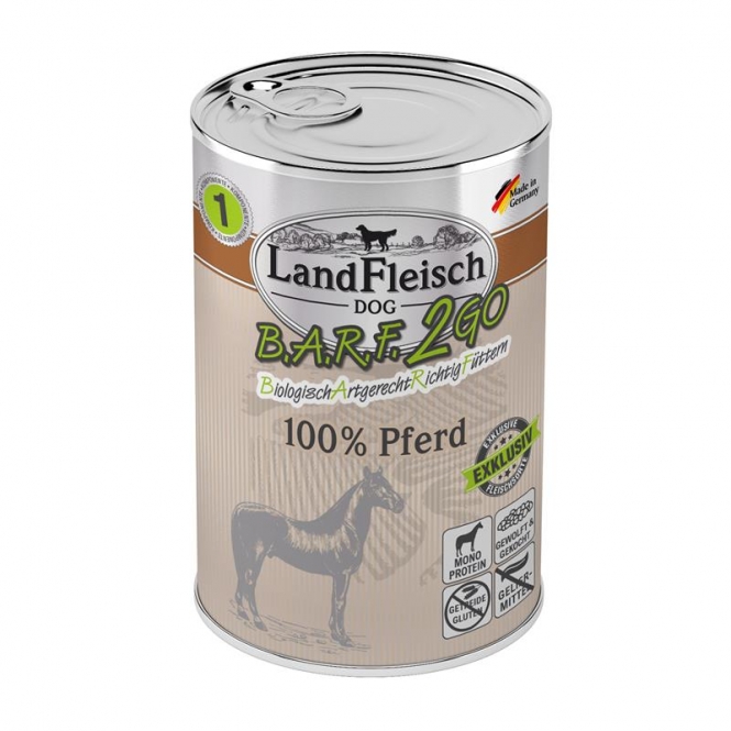 LandFleisch B.A.R.F.2GO Exklusiv 100% vom Pferd 400 g