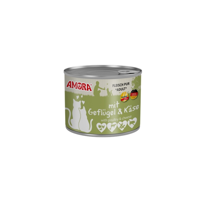 Amora Cat Dose Fleisch Pur mit Geflügel & Käse - 400 g