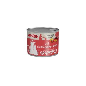 Amora Cat Dose Fleisch Pur mit Geflügelherzen - 200 g