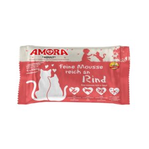 Amora Cat PB feine Mousse reich an Rind 4x100 g