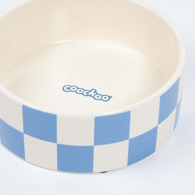 Coockoo Futternapf Checkmate! - blau/weiß - 750 ml-16x16x6 cm – Bild 2