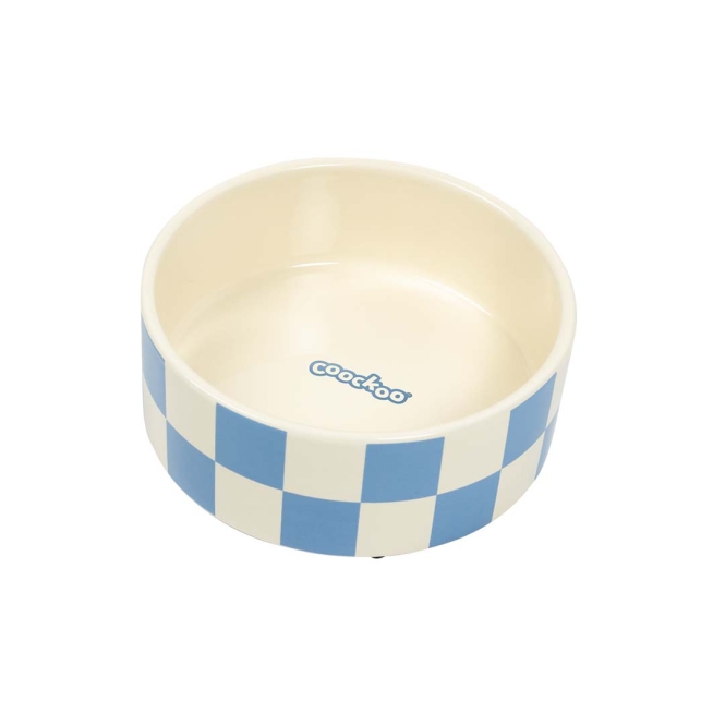 Coockoo Futternapf Checkmate! - blau/weiß - 750 ml-16x16x6 cm