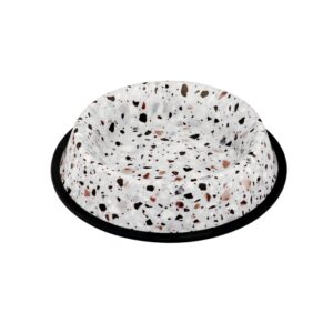 Duvoplus Edelstahlnapf Deco fix terrazzo look - 2100 ml / 32,3x32,3x6,1 cm
