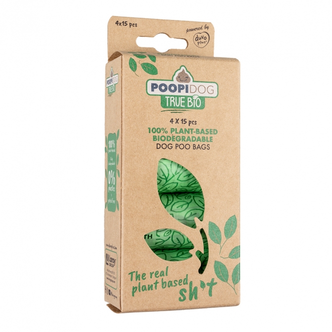 Poopidog Hundekotbeutel true bio - 4 x 15 Stück