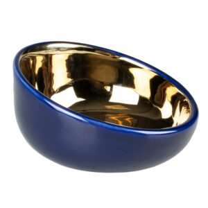 Duvoplus Futternapf Stone Obliq - blau/gold - 150 ml - 13x13,5x7 cm