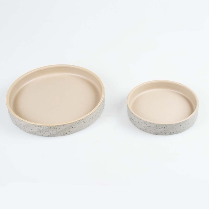 Duvoplus flacher Keramiknapf Stone Wavy Dune - 260 ml - 14,5x14,5x3 cm – Bild 2