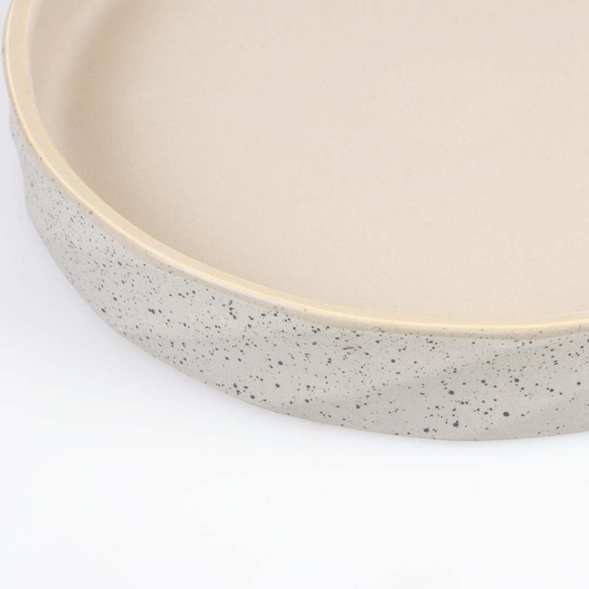 Duvoplus flacher Keramiknapf Stone Wavy Dune - 260 ml - 14,5x14,5x3 cm – Bild 3