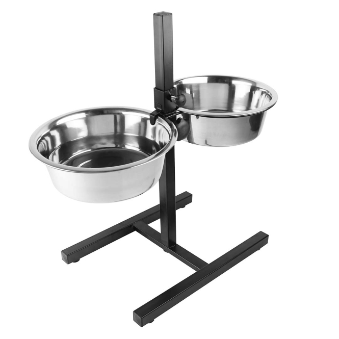 Duvoplus höhenverstellbarer Doppelnapf-Ständer - 2x 2830 ml / 55,5x27x52,5 cm