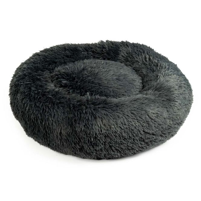 Duvoplus Donutbett Snug - dunkelgrau - L - 80x80x17 cm