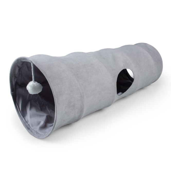 Duvoplus Spieltunnel Purrly - hellgrau - 80x25x25 cm