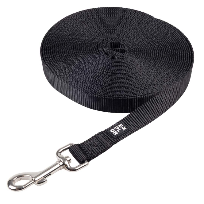 Duvoplus EXPLOR Trackingleine Classic flach - schwarz - 5m/20mm