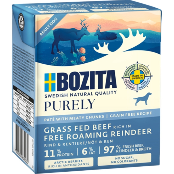 Bozita Dog Tetra Purely Pate mit Rind & Rentier 370 g