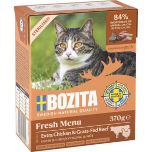 Bozita Cat Tetra Recard Häppchen in Gelee Sterilised mit Huhn & Rind 370 g