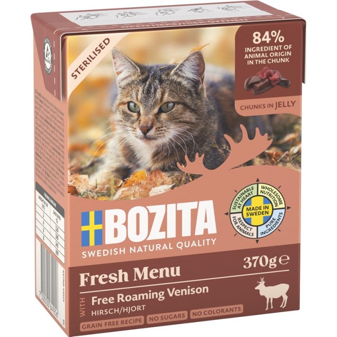 Bozita Cat Tetra Recard Häppchen in Gelee Sterilised mit Hirsch 370 g