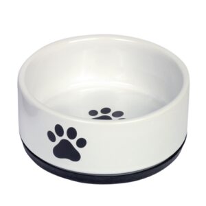 Nobby Keramiknapf Paw - weiß - 400 ml / Ø 14 x 6,5 cm