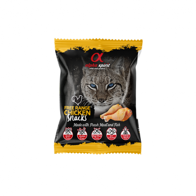 alpha spirit Cat Snacks Bag Freiland-Huhn - 50 g