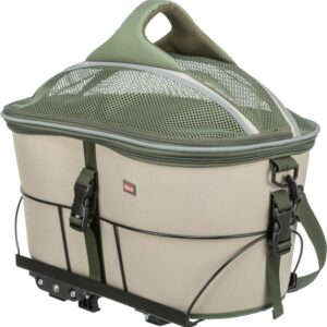 Trixie Fahrradkorb für den Gepäckträger - olivgrün/beige