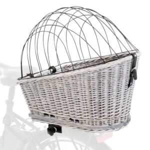 Trixie Fahrradkorb für Gepäckträger aus Weide - grau