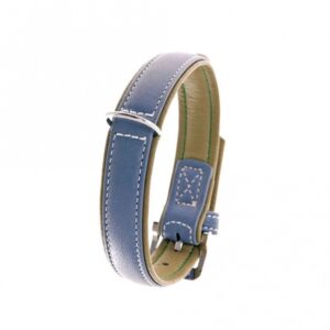 Karlie Vintage Trend Halsband - Rauchblau/Moosgrün - 65 cm / 40 mm