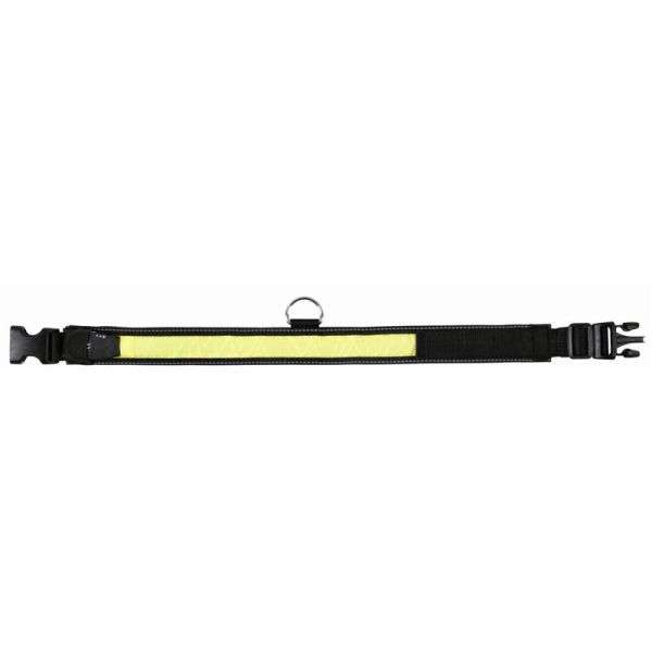 Trixie Flash + Reflect Halsband - Schwarz-Gelb - L-XL: 55-70 cm